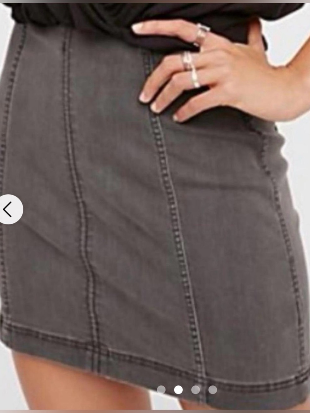 Free People Modern Femme Denim Mini Skirt Grey Size 2